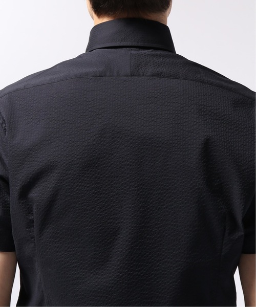 EDIFICE（エディフィス）の「ハンソデ クールマックス サッカーボタンダウンシャツ（シャツ/ブラウス・メンズ・ネイビー/ホワイト・44/46/48）」の16枚目の写真