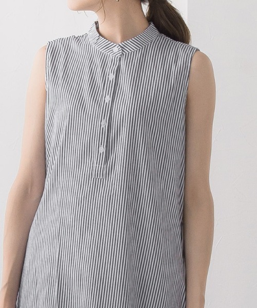 Pierrot(ピエロ)の「フレア切り替えノーカラーワンピース(ワンピース・レディース・ブルー/ネイビー・MEDIUM/LARGE)」の20枚目の写真