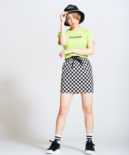 WEGO（ウィゴー）の「WEGO/ロゴUネックショートTシャツ（Tシャツ/カットソー・レディース・ライム/パープル/ホワイト・FREE）」の7枚目の写真