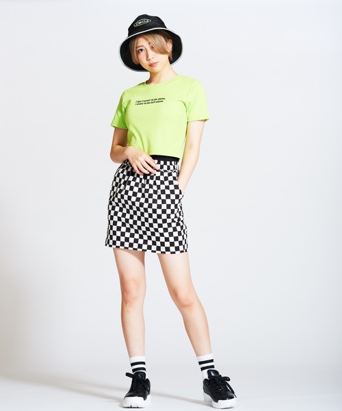 WEGO（ウィゴー）の「WEGO/ロゴUネックショートTシャツ（Tシャツ/カットソー・レディース・ライム/パープル/ホワイト・FREE）」の8枚目の写真