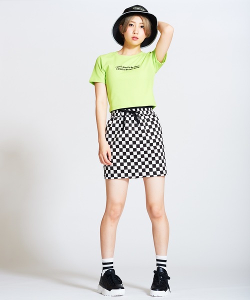 WEGO（ウィゴー）の「WEGO/ロゴUネックショートTシャツ（Tシャツ/カットソー・レディース・ライム/パープル/ホワイト・FREE）」の9枚目の写真