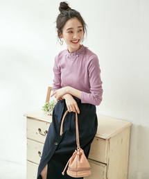 BELLUNA | 花モチーフレース使いプルオーバー(Tシャツ/カットソー)