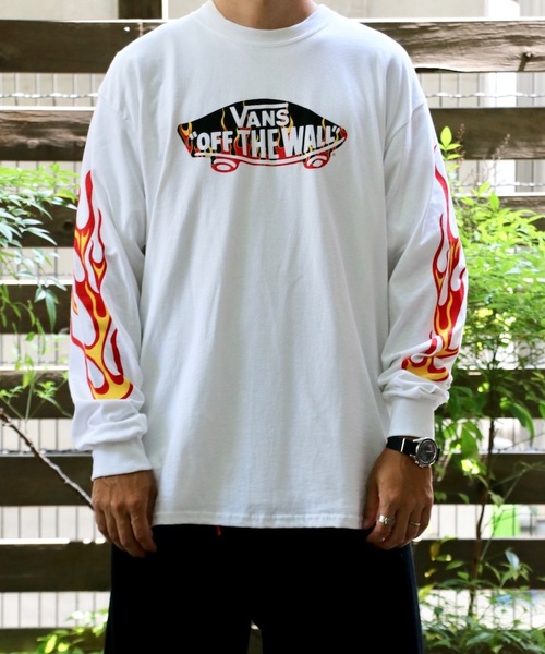 VANS(バンズ)の「VANS/ヴァンズ FIRE PATTERN OTW L/S T-SHIRTS(Tシャツ/カットソー)」|ホワイト