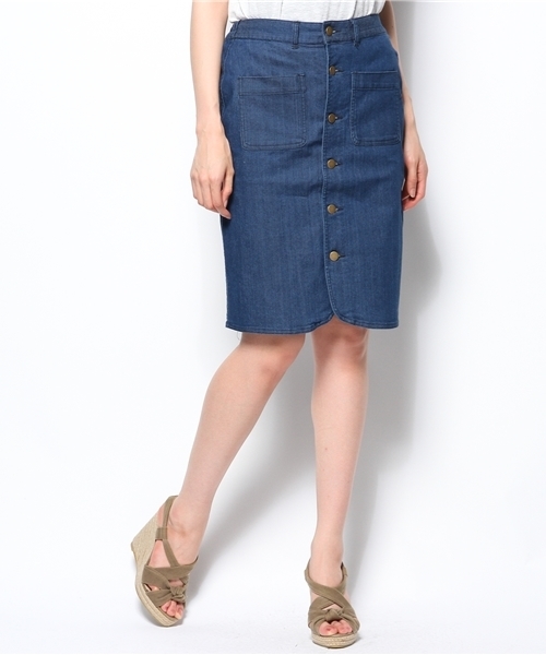 Chico（チコ）の「デニム前開きタイトSK（スカート・レディース・ホワイト/ネイビー・FREE）」の11枚目の写真
