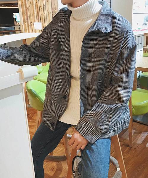 MGV（エムジーヴィー）の「【MGV】グレンチェックオーバーサイズスウィングトップ（ブルゾン・メンズ・グレー/ブラウン・X-LARGE/XX-LARGE/LARGE/MEDIUM）」の9枚目の写真