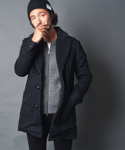 Magine(マージン)の「DENIM BOA QUILTING COAT:デニム ボア キルティングコート(デニムジャケット)」|ブラック