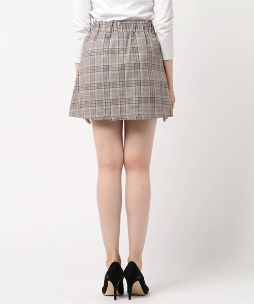 DING(ディング)の「DING/チェック柄ミニスカパン(スカート・レディース・ブラウン/グレー・FREE)」の3枚目の写真