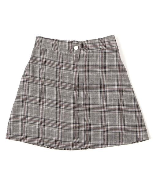 DING(ディング)の「DING/チェック柄ミニスカパン(スカート・レディース・ブラウン/グレー・FREE)」の13枚目の写真