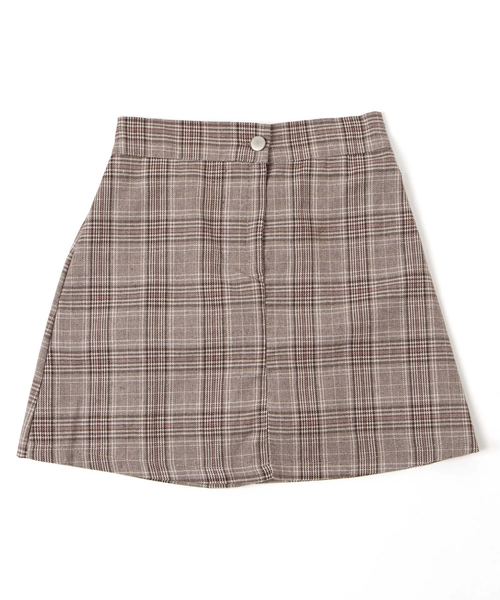 DING(ディング)の「DING/チェック柄ミニスカパン(スカート・レディース・ブラウン/グレー・FREE)」の14枚目の写真