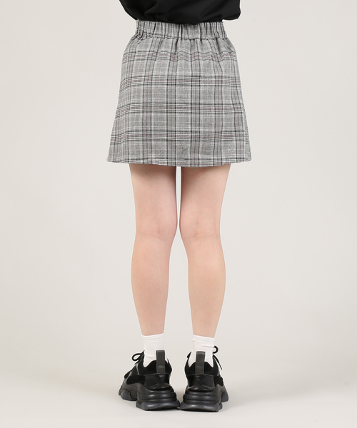 DING(ディング)の「DING/チェック柄ミニスカパン(スカート・レディース・ブラウン/グレー・FREE)」の12枚目の写真