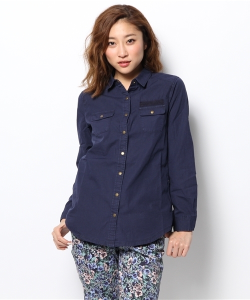 PAGEBOY（ページボーイ）の「ベーシックアーミーシャツ（シャツ/ブラウス・レディース・カーキ/ミント/ネイビー・FREE）」の3枚目の写真