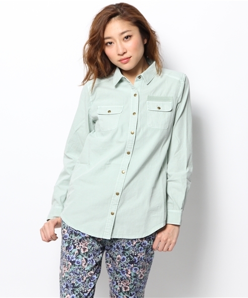 PAGEBOY（ページボーイ）の「ベーシックアーミーシャツ（シャツ/ブラウス・レディース・カーキ/ミント/ネイビー・FREE）」の2枚目の写真