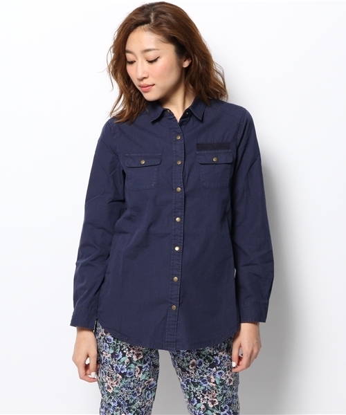 PAGEBOY（ページボーイ）の「ベーシックアーミーシャツ（シャツ/ブラウス・レディース・カーキ/ミント/ネイビー・FREE）」の4枚目の写真