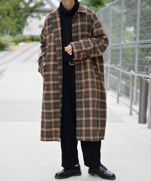 kutir（クティール）の「ビッグステンカラーコート（その他アウター・メンズ・ブラック/ダークブラウン/モカ/ベージュ・MEDIUM/LARGE）」の3枚目の写真