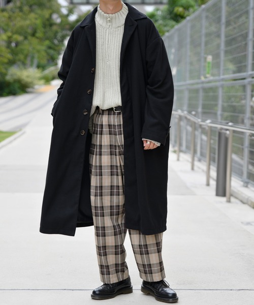 kutir（クティール）の「ビッグステンカラーコート（その他アウター・メンズ・ブラック/ダークブラウン/モカ/ベージュ・MEDIUM/LARGE）」の2枚目の写真