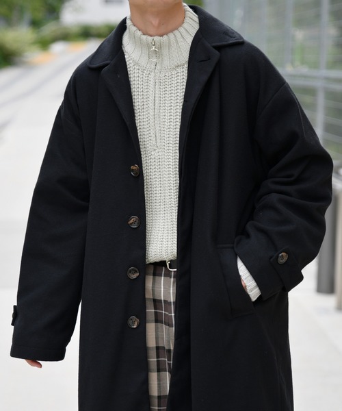 kutir（クティール）の「ビッグステンカラーコート（その他アウター・メンズ・ブラック/ダークブラウン/モカ/ベージュ・MEDIUM/LARGE）」の13枚目の写真