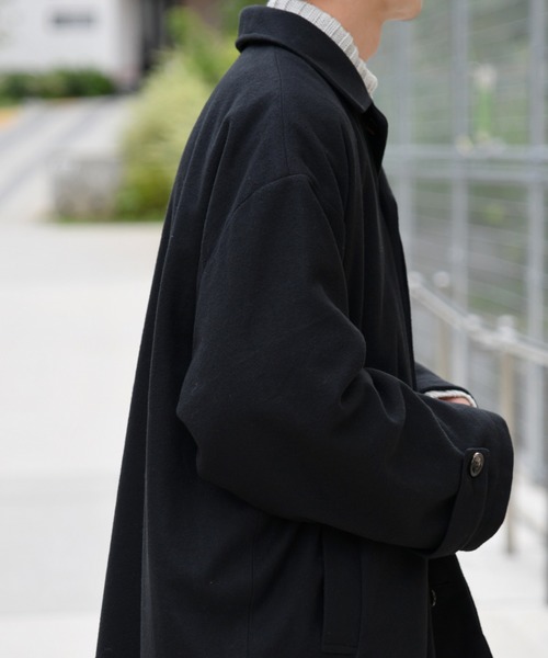 kutir（クティール）の「ビッグステンカラーコート（その他アウター・メンズ・ブラック/ダークブラウン/モカ/ベージュ・MEDIUM/LARGE）」の19枚目の写真