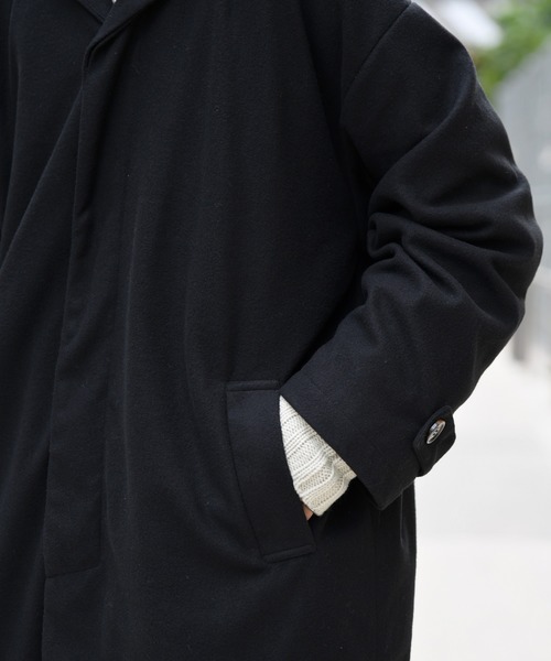 kutir（クティール）の「ビッグステンカラーコート（その他アウター・メンズ・ブラック/ダークブラウン/モカ/ベージュ・MEDIUM/LARGE）」の6枚目の写真