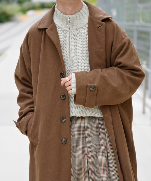 kutir（クティール）の「ビッグステンカラーコート（その他アウター・メンズ・ブラック/ダークブラウン/モカ/ベージュ・MEDIUM/LARGE）」の21枚目の写真