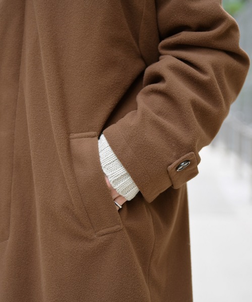 kutir（クティール）の「ビッグステンカラーコート（その他アウター・メンズ・ブラック/ダークブラウン/モカ/ベージュ・MEDIUM/LARGE）」の17枚目の写真