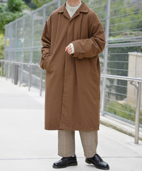 kutir（クティール）の「ビッグステンカラーコート（その他アウター・メンズ・ブラック/ダークブラウン/モカ/ベージュ・MEDIUM/LARGE）」の12枚目の写真