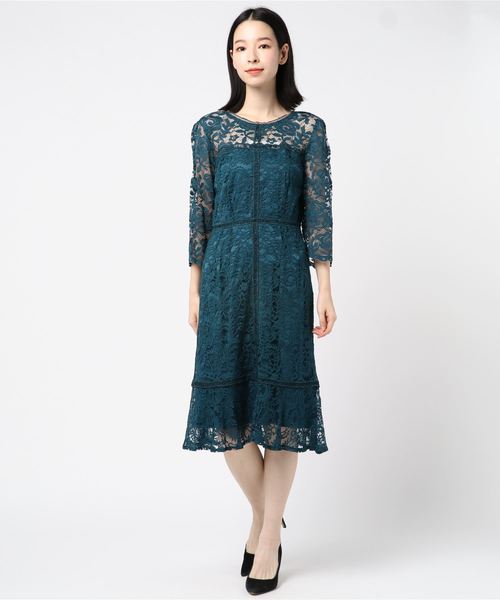 花柄総レース ミモレ丈フレアワンピース ワンピース Trudea トルディア のファッション通販 Zozotown