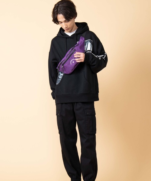 CONVERSE（コンバース）の「∴WEGO/CONVERSE 別注アーチロゴウエストバッグ（ボディバッグ/ウエストポーチ・メンズ・ベージュ/ライトピンク/ライトパープル/レッド/パープル/ブラック/ホワイト・FREE）」の15枚目の写真