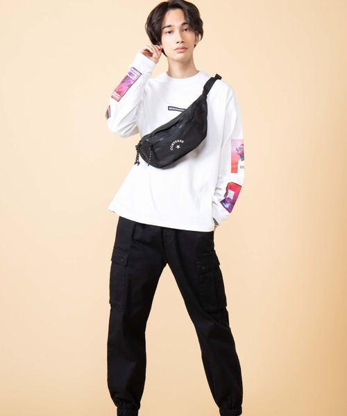 CONVERSE（コンバース）の「∴WEGO/CONVERSE 別注アーチロゴウエストバッグ（ボディバッグ/ウエストポーチ・メンズ・ベージュ/ライトピンク/ライトパープル/レッド/パープル/ブラック/ホワイト・FREE）」の18枚目の写真