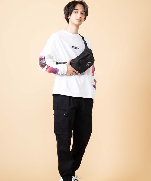 CONVERSE（コンバース）の「∴WEGO/CONVERSE 別注アーチロゴウエストバッグ（ボディバッグ/ウエストポーチ・メンズ・ベージュ/ライトピンク/ライトパープル/レッド/パープル/ブラック/ホワイト・FREE）」の19枚目の写真