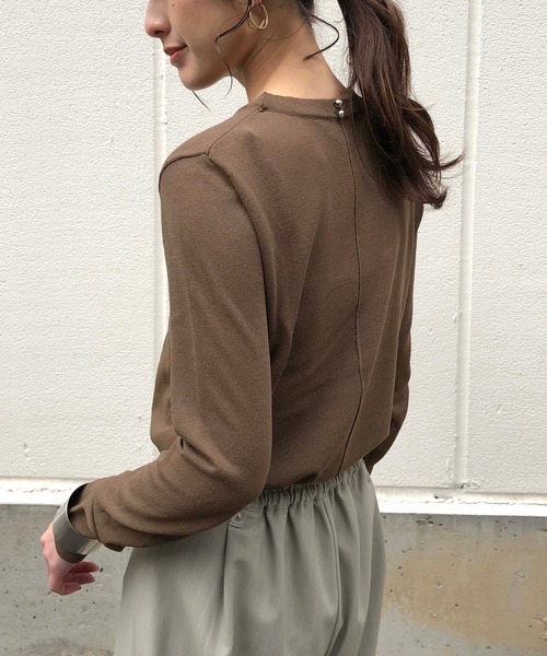 &g'aime（アンジェム）の「【&g'aime】シアーハイネックニット/シースルーロングTシャツ（ニット/セーター・レディース・ホワイト/ブラック/ブラウン・FREE）」の14枚目の写真