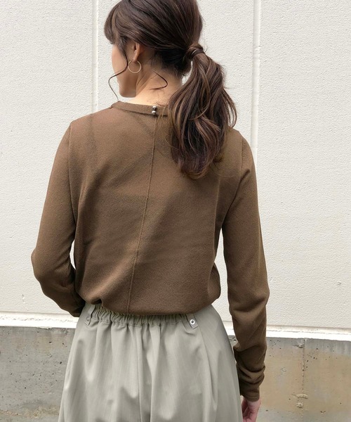 &g'aime（アンジェム）の「【&g'aime】シアーハイネックニット/シースルーロングTシャツ（ニット/セーター・レディース・ホワイト/ブラック/ブラウン・FREE）」の15枚目の写真