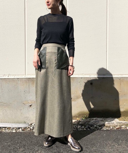 &g'aime（アンジェム）の「【&g'aime】シアーハイネックニット/シースルーロングTシャツ（ニット/セーター・レディース・ホワイト/ブラック/ブラウン・FREE）」の16枚目の写真