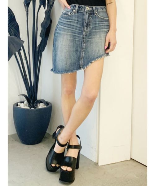 GYDA（ジェイダ）の「Shark damegeデニムスカートライクショーパン（デニムスカート・レディース・ブルー/ライトブルー・SMALL/MEDIUM）」の2枚目の写真