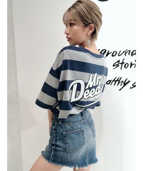 GYDA（ジェイダ）の「Shark damegeデニムスカートライクショーパン（デニムスカート・レディース・ブルー/ライトブルー・SMALL/MEDIUM）」の3枚目の写真