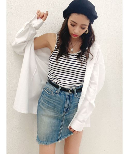 GYDA（ジェイダ）の「Shark damegeデニムスカートライクショーパン（デニムスカート・レディース・ブルー/ライトブルー・SMALL/MEDIUM）」の7枚目の写真