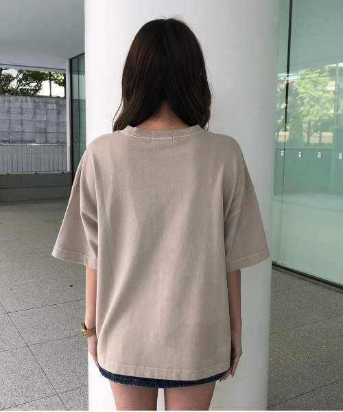 ENVYM（アンビー）の「ポイントロゴルーズＴｅｅ（Tシャツ/カットソー・レディース・ベージュ/ブラック/ブルー/ピンク・FREE）」の14枚目の写真