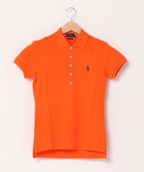 POLO RALPH LAUREN(ポロ ラルフ ローレン)の「スリム フィット ストレッチ ポロシャツ(ポロシャツ・レディース・オレンジ・SMALL/X-SMALL/X-LARGE/LARGE/MEDIUM)」の5枚目の写真