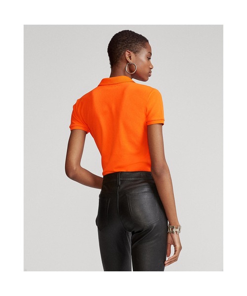 POLO RALPH LAUREN(ポロ ラルフ ローレン)の「スリム フィット ストレッチ ポロシャツ(ポロシャツ・レディース・オレンジ・SMALL/X-SMALL/X-LARGE/LARGE/MEDIUM)」の4枚目の写真
