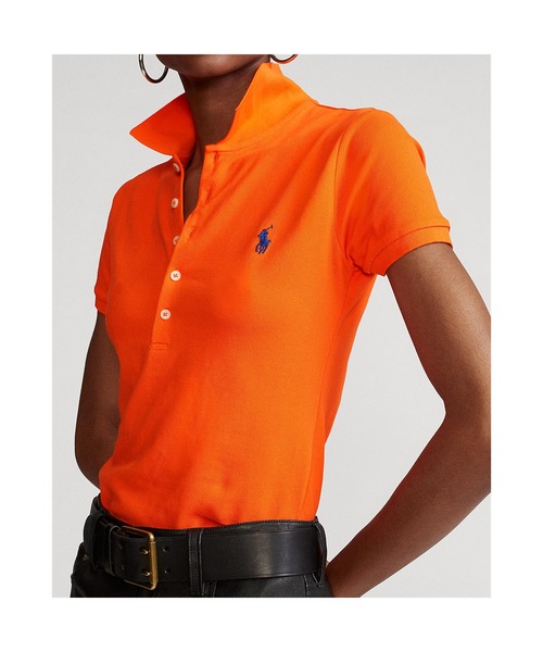 POLO RALPH LAUREN(ポロ ラルフ ローレン)の「スリム フィット ストレッチ ポロシャツ(ポロシャツ・レディース・オレンジ・SMALL/X-SMALL/X-LARGE/LARGE/MEDIUM)」の2枚目の写真