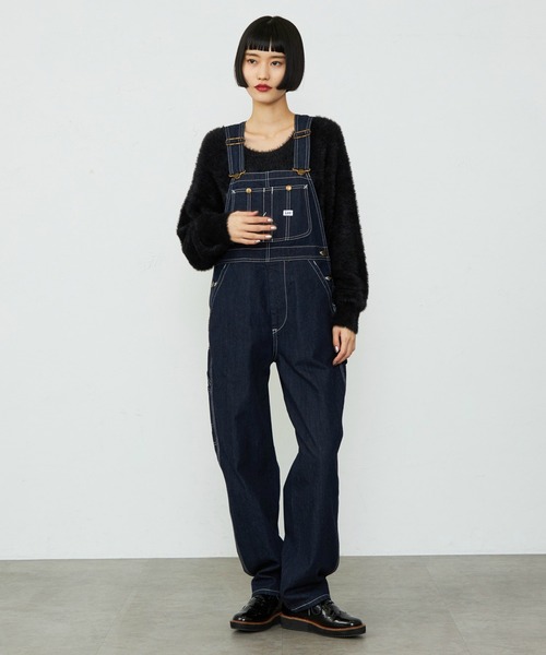 ⭕️ちゅう Lee ダークブルー デニムオーバーオール Lee/リー オーバーオール/サロペット DUNGAREES 本格デニム きれいめ