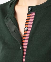 新品 ポールスミス ストライプアクセント マルチスポット刺繍 綿カーディガン M Signature Stripe