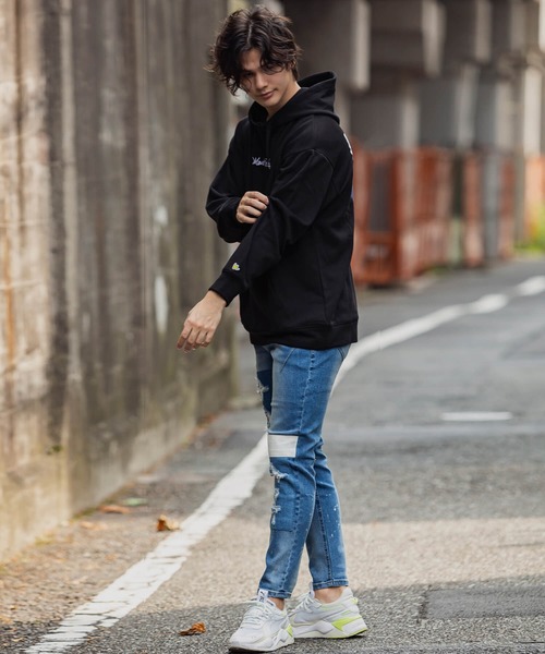 Mark Gonzales マーク ゴンザレス イラストプリントプルオーバーパーカー