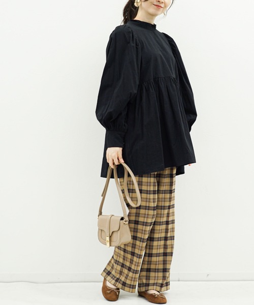 archives（アルシーヴ）の「チェックバックスリットパンツ（その他パンツ・レディース・ベージュ/ネイビー/ブラウン・MEDIUM）」の11枚目の写真