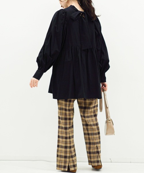 archives（アルシーヴ）の「チェックバックスリットパンツ（その他パンツ・レディース・ベージュ/ネイビー/ブラウン・MEDIUM）」の12枚目の写真