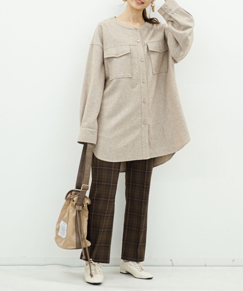 archives（アルシーヴ）の「チェックバックスリットパンツ（その他パンツ・レディース・ベージュ/ネイビー/ブラウン・MEDIUM）」の7枚目の写真