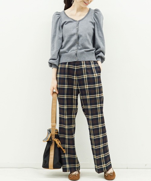 archives（アルシーヴ）の「チェックバックスリットパンツ（その他パンツ・レディース・ベージュ/ネイビー/ブラウン・MEDIUM）」の14枚目の写真