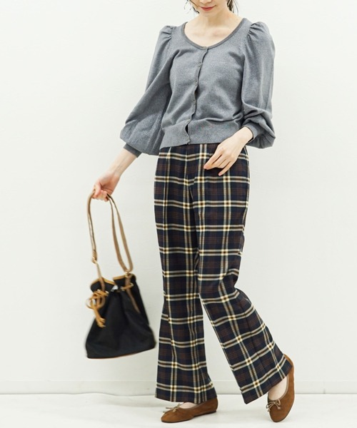 archives（アルシーヴ）の「チェックバックスリットパンツ（その他パンツ・レディース・ベージュ/ネイビー/ブラウン・MEDIUM）」の15枚目の写真