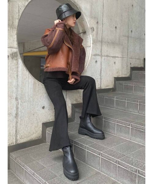 MURUA(ムルーア)の「シンセティックレザーバケットハット(ハット・レディース・ブラック・FREE)」の2枚目の写真