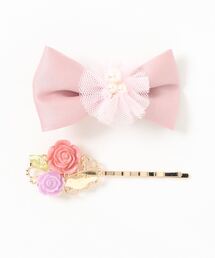 axes femme（アクシーズファム）の「お花×リボンヘアアクセＳＥＴ（ヘアピン・キッズ）」
