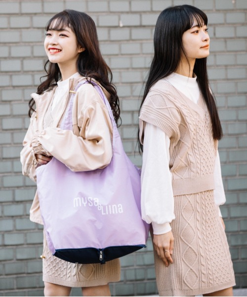 Mysa&Liina(ミーサリーナ)の「裏地つきケーブルニットスカート(スカート・レディース・ベージュ・M)」の4枚目の写真